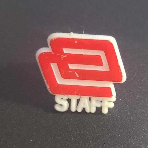 CO OC Red And White Staff Vintage Lapel Pin Badge - Picture 1 of 4